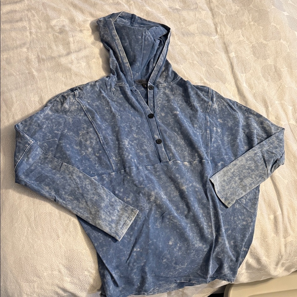 Men's Blue Hooded Shirt